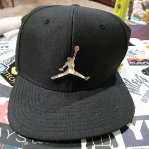 Jordan Black Hat with Gold Logo